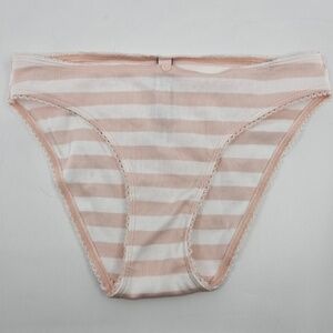 NWT Victoria’s Secret Cotton Bikini Panties | Pink & White | XL